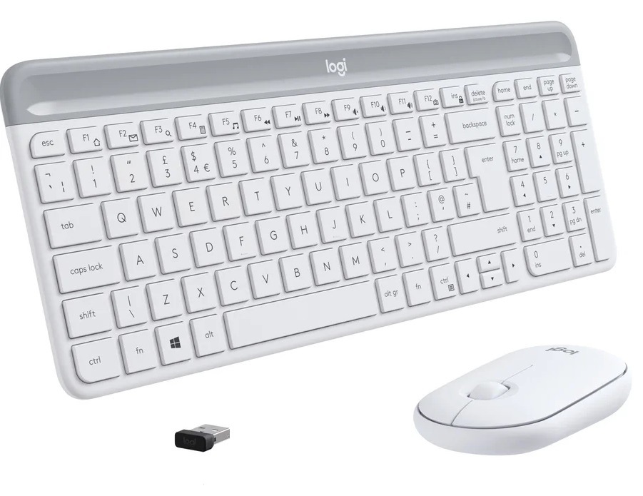 Klávesnica s myšou Logitech Wireless Combo MK470 Slim, US biela