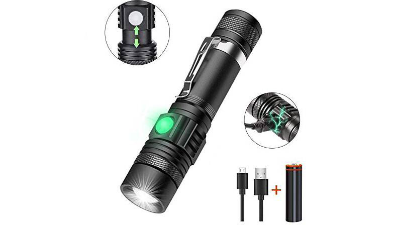 Lampáš Solight s cyklo držiakom, 400lm, fokus, Li-Ion, USB čierna