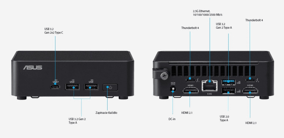Stolný počítač Asus NUC 14 Pro Kit čierny