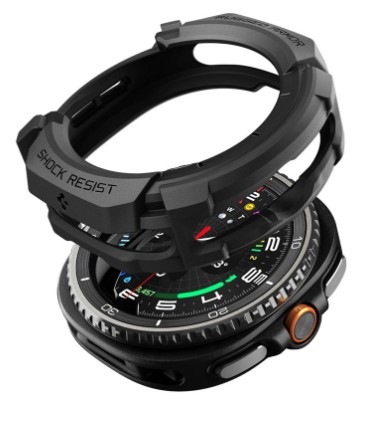 Ochranné puzdro Spigen Rugged Armor na Samsung Galaxy Watch 8 Classic (46mm) čierny