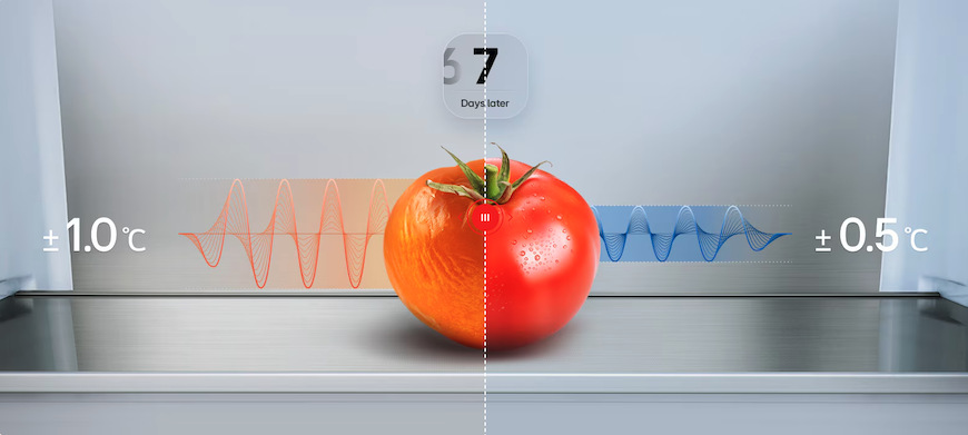 Door Cooling+ totiž obnovuje teplotu v chladničke rýchlejšie ako bežný systém chladenia.