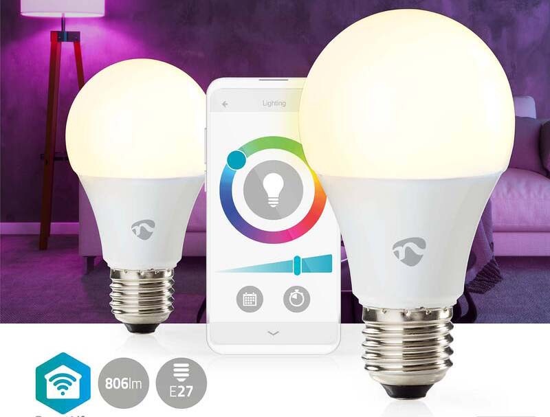 Inteligentná žiarovka Nedis SmartLife klasik, Wi-Fi, E27, 806 lm, 9 W, RGB / Teplá - studená biela, 2ks Inteligentná žiarovka Nedis SmartLife klasik, Wi-Fi, E27, 806 lm, 9 W, RGB / Teplá - studená biela, 2ks