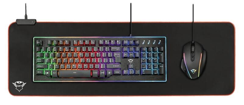 Podložka pod klávesnicu a myš Trust GXT 764 Glide-Flex XXL RGB 93 x 30 cm čierna