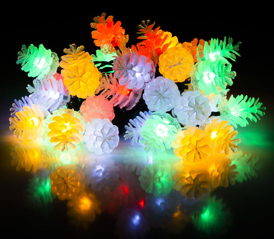 Vianočné osvetlenie RETLUX RXL 370, reťaz (šišky), 80 LED, 20 m, multicolor