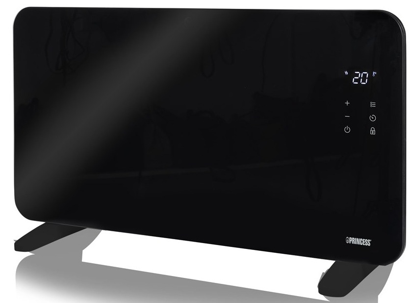 Vykurovací panel Princess 348415 čierny Vykurovací panel Princess 348415 stojaci na zemi