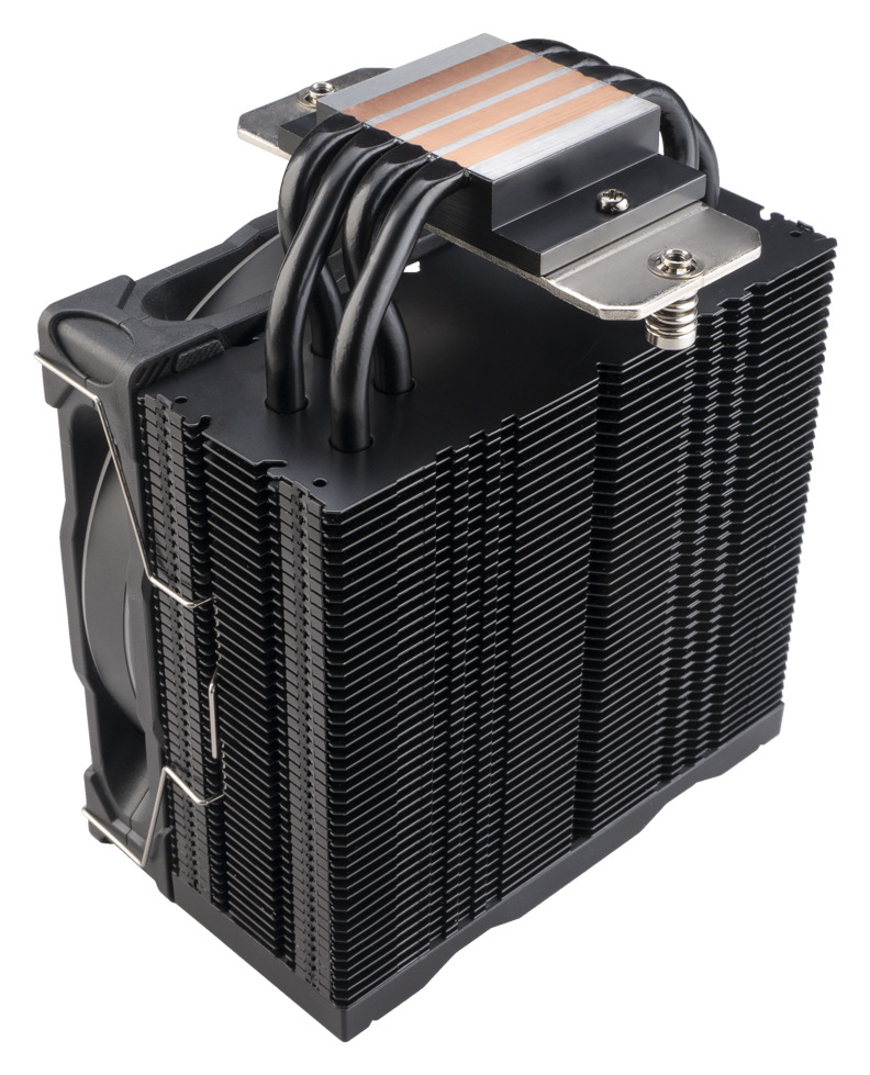 Chladič CPU AKASA SOHO H4, LGA1700 Edition, 4 Heatpipes, ARGB čierny AKASA SOHO H4 zvláda uchladiť procesory s TDP až 185 W