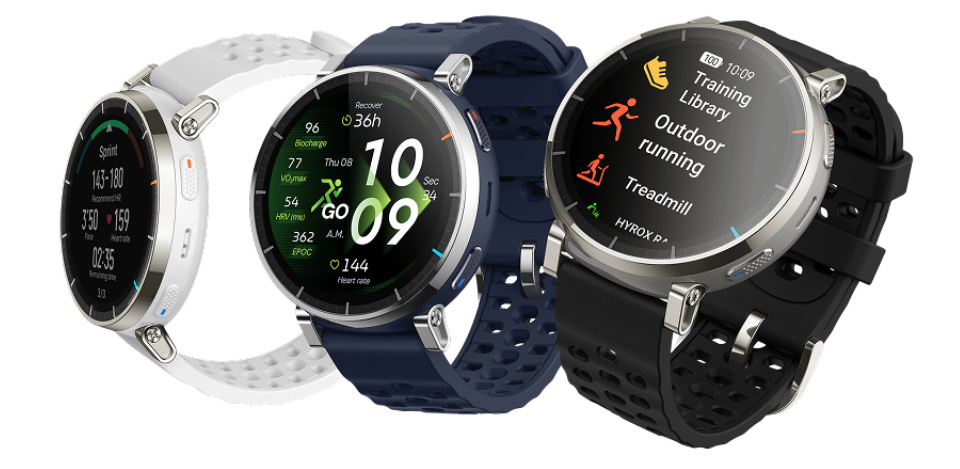 Troje hodinky Amazfit Active 3 Premium v ​​rôznych farbách