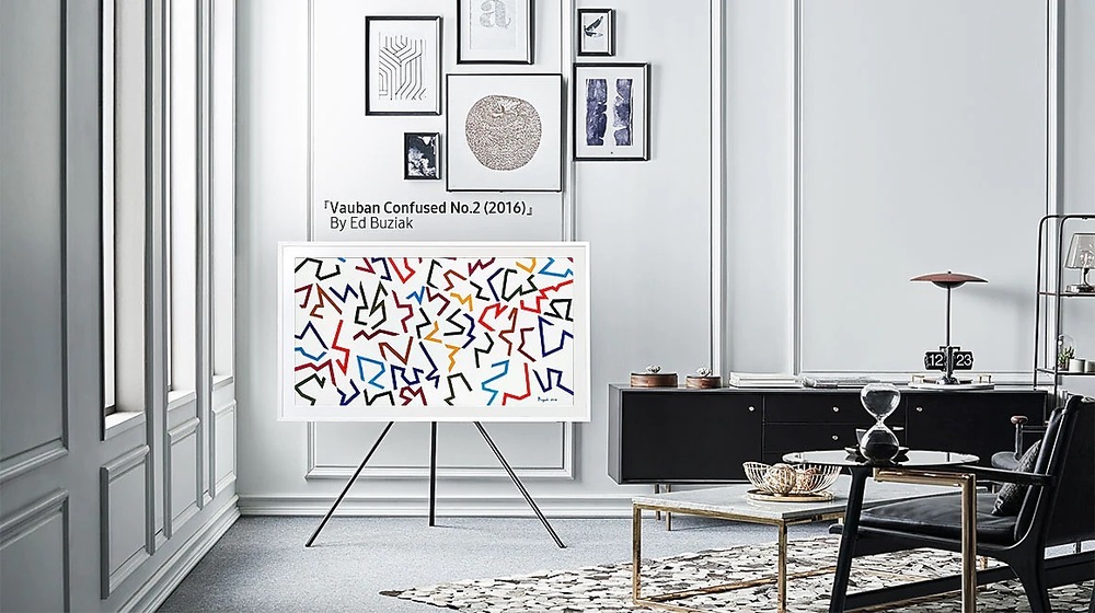 Výmenný rámček Samsung pre Frame TV s uhlopriečkou 65" (2021), Rovný design biely Výmenný rámček Samsung pre Frame TV s uhlopriečkou 65" (2021), Rovný design biely