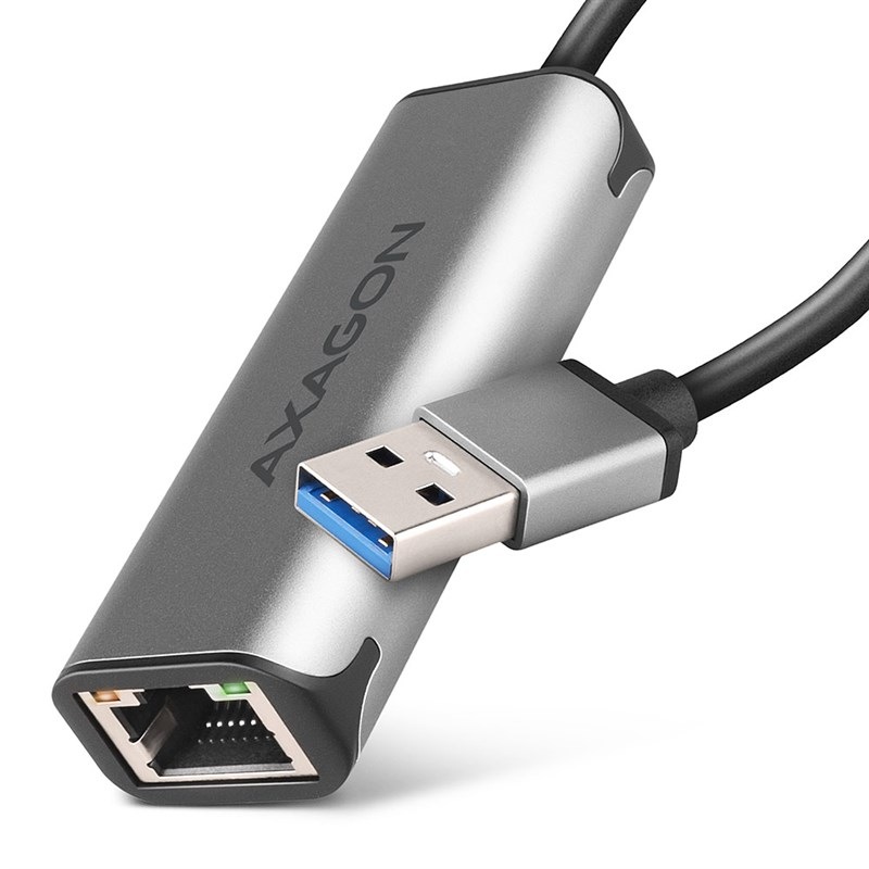 Sieťová karta Axagon USB-A 3.2 Gen 1 - 2.5 Gigabit Ethernet sivá