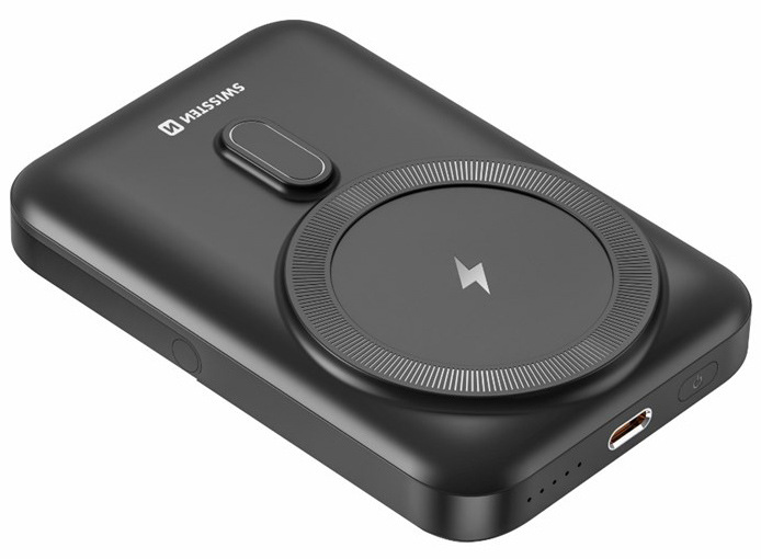 Powerbank Swissten 10000 mAh, PD 20W (kompatibilný s MagSafe) čierny