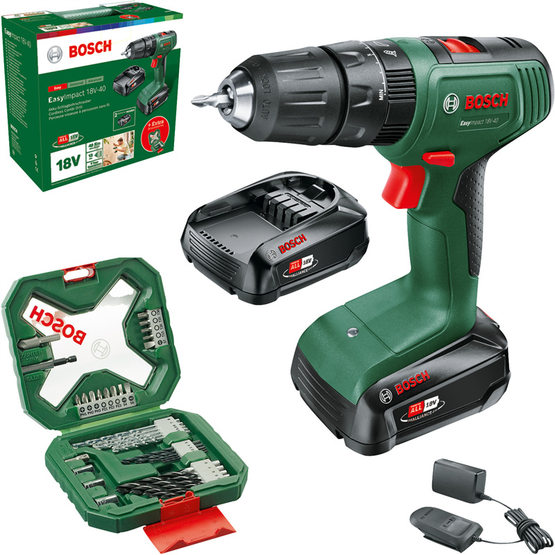Aku vŕtačka Bosch EasyImpact 18V-40 je dodávaná vrátane akumulátora