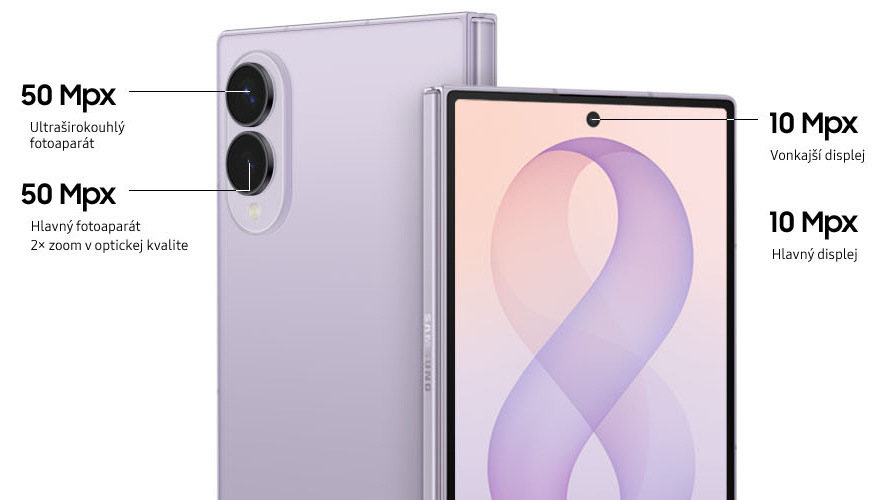 Mobilný telefón Samsung Galaxy Z Fold8 5G 12 GB / 256 GB krémový Samsung Galaxy Z Fold8 5G zvláda natáčať videá do rozlíšenia 8K