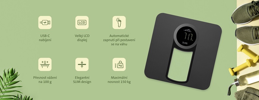 Osobná váha ETA SlimFit 9781 90000, funkcia