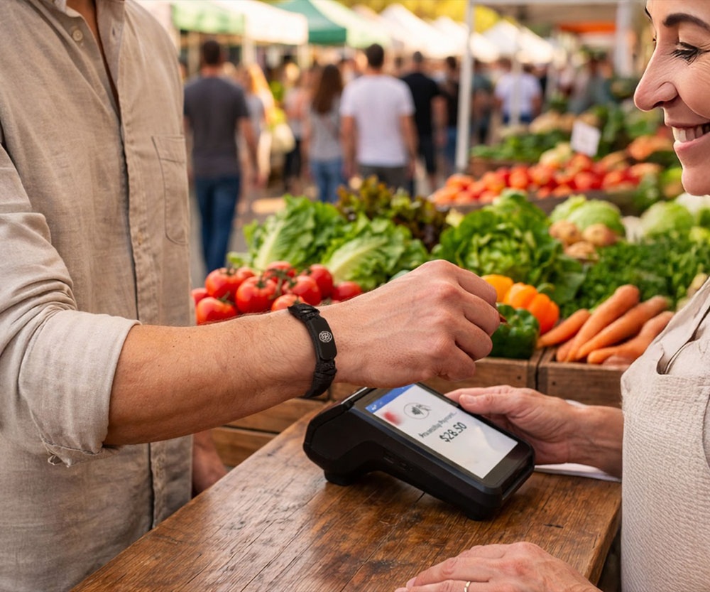 Platobný náramok Carneo pre bezkontaktné platby jedným priložením vďaka NFC technológii