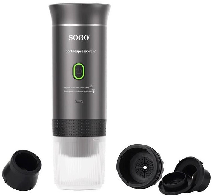 Kapsulový kávovar SOGO SS-5622 4v1, USB-C sivý