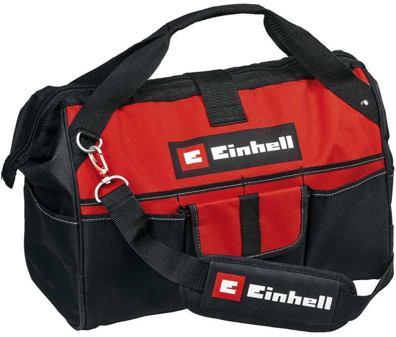 Taška na náradie Einhell Expert E-Case M čierno-červená s popruhom a vreckami na príslušenstvo