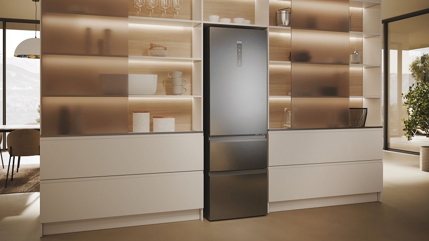 Chladnička s mrazničkou Haier HTW5618DNMG strieborná Chladnička s mrazničkou Haier HTW5618DNMG strieborná