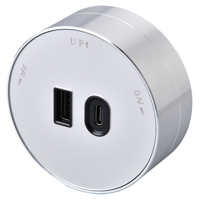 Zásuvkový modul Viking USB, USB-C strieborný