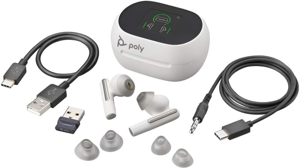Headset HP Poly Voyager Free 60+ BT700 dongle USB-A biely Headset HP Poly Voyager Free 60+ BT700 dongle USB-A biely
