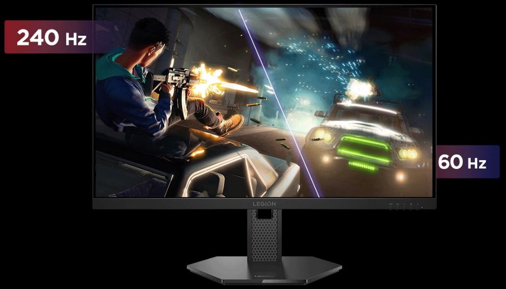 Foto demonštrujúca frekvenciu 240 Hz na monitore Lenovo Legion 27Q-10