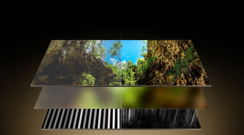 Televízia Hisense so zobrazením prírody ako ukážka detailného obrazu s podsvietením Mini LED