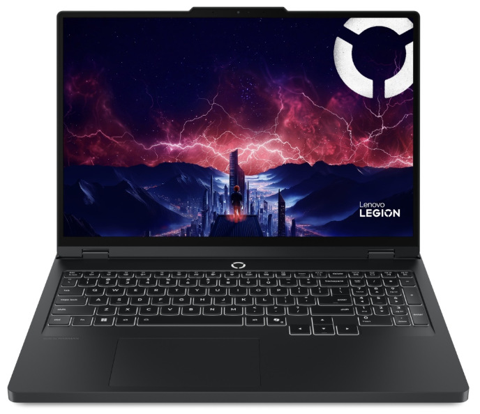 Čelný pohľad na Lenovo Legion Pro 5 16IAX10H s 16" OLED displejom a numerickou klávesnicou