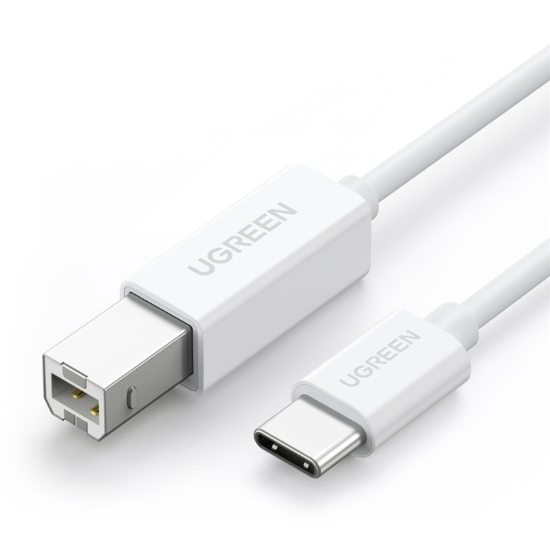 Kábel UGREEN USB-C/USB 2.0 B, 1,5m biely