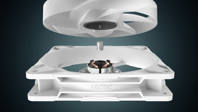Arctic Cooling P14 Pre ARGB White sa opiera o fluidné dynamické ložisko