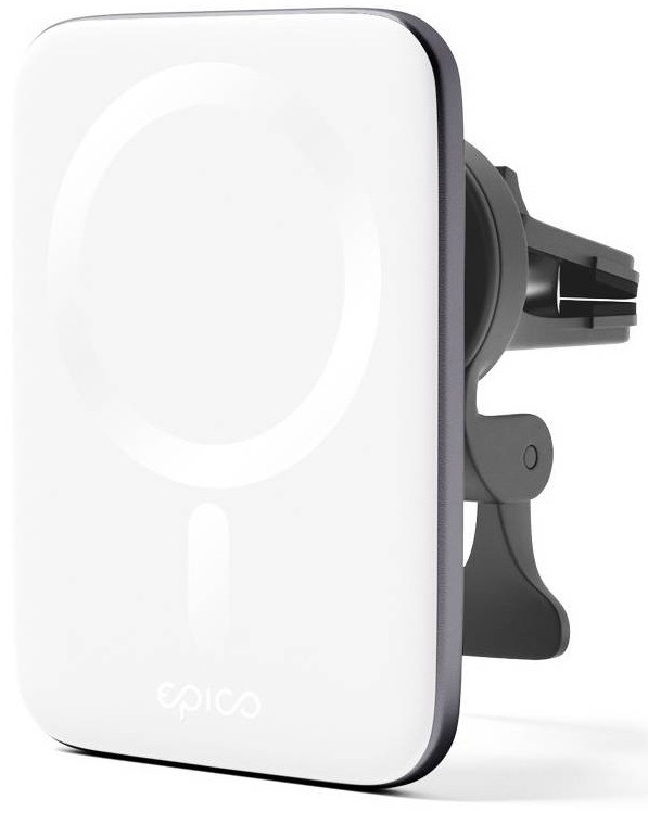 Držiak na mobil Epico Ultrathin Wireless MagSafe strieborný/biely