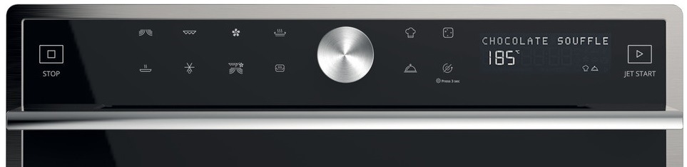 Mikrovlnná rúra Whirlpool MWSC 9133 SX, detail ovládacieho panelu s displejom