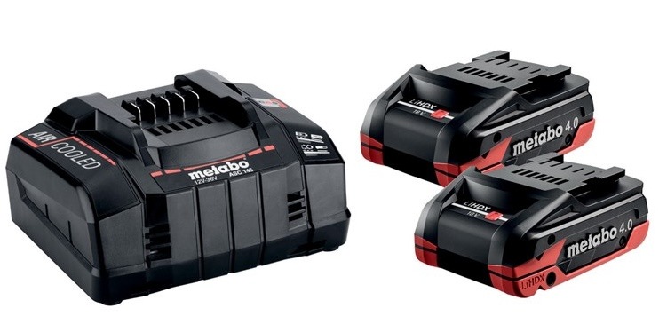 Set batérie a nabíjačky Metabo 2 x LiHDX 4,0 Ah Set batérie a nabíjačky Metabo 2 x LiHDX 4,0 Ah