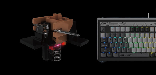 Klávesnica A4Tech Bloody B950 RGB, Brown Switch, CZ sivá A4Tech Bloody B950 RGB (B950WG) Brown Switch