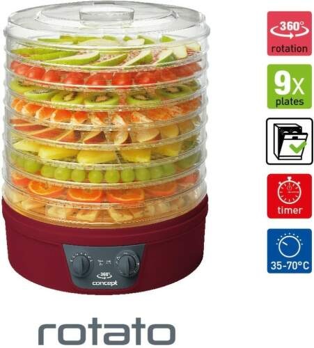 Sušička ovocia Concept ROTATO 360° SO-1080 sivá/červená Sušička ovocia Concept ROTATO 360° SO-1080 sivá/červená