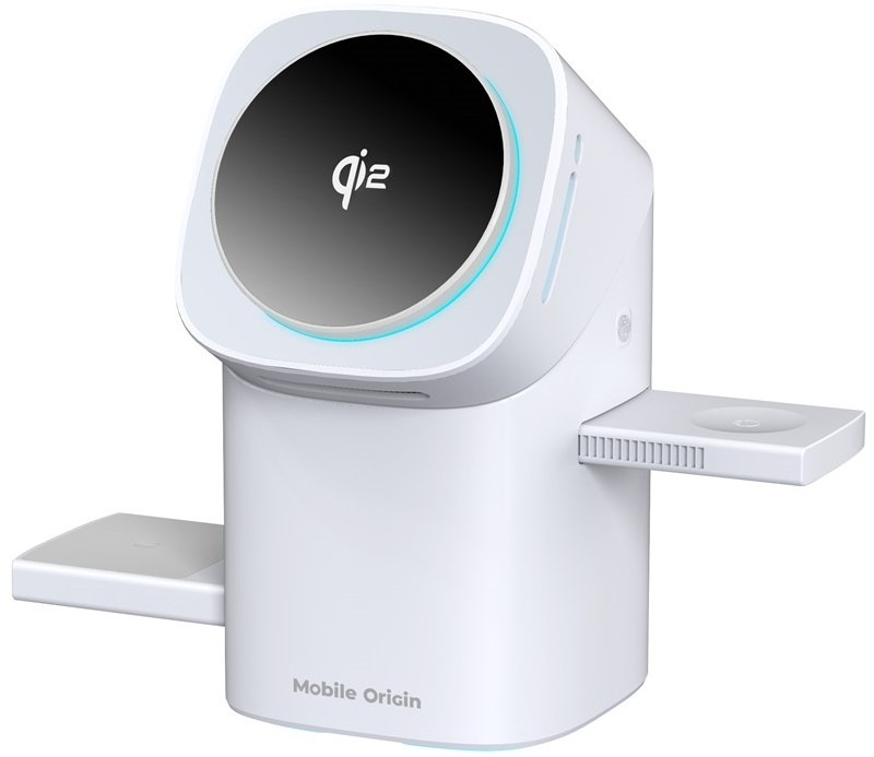 Bezdrôtová nabíjačka Mobile Origin 3in1, Qi2 biela
