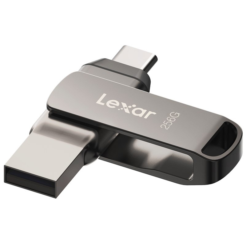 USB flashdisk Lexar JumpDrive D400 Dual, 256GB sivý