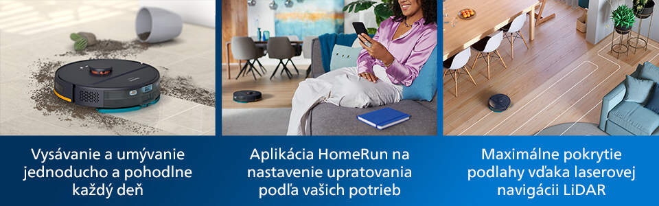 Robotický vysávač Philips Series 2000 XU2000/10 Dark Blue čierny