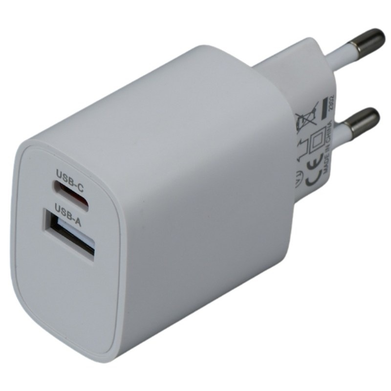 Nabíjačka do siete iGET USB-C/USB-A biela