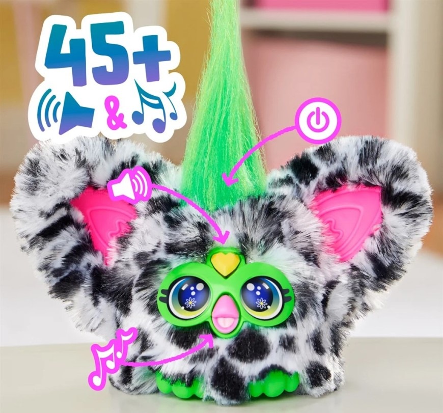 Interaktívne zvieratko Hasbro Furby Furblet MOO-BOO čierne/biele Zvieratko Hasbro Furby Furblet MOO-BOO