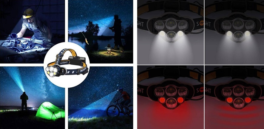 Čelovka Solight 550 lm, Li-Ion, USB čierna Čelovka Solight