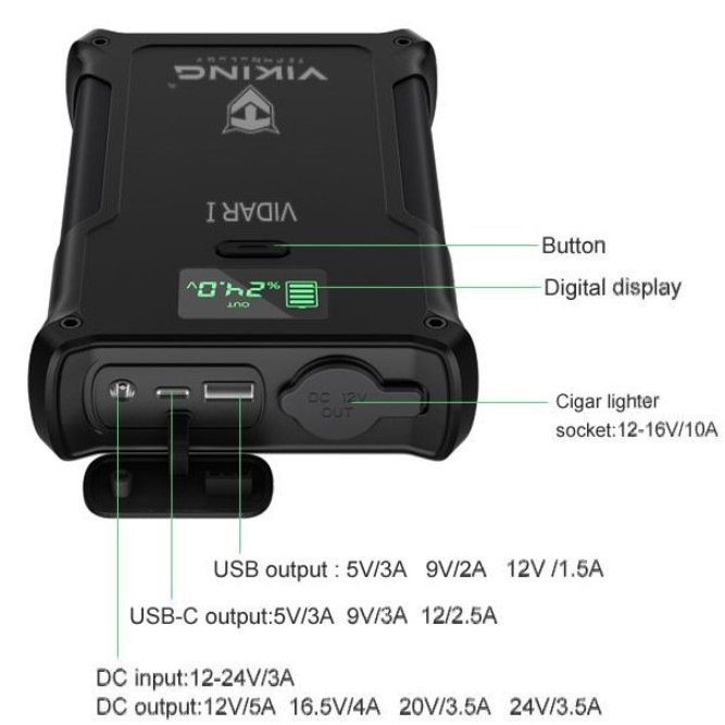 Powerbank Viking VIDAR I, 36000 mAh čierny