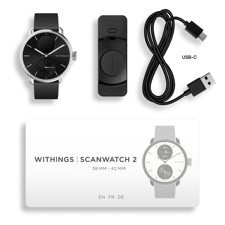 Inteligentné hodinky Withings Scanwatch 2 38 mm čierne Inteligentné hodinky Withings Scanwatch 2 38 mm čierne