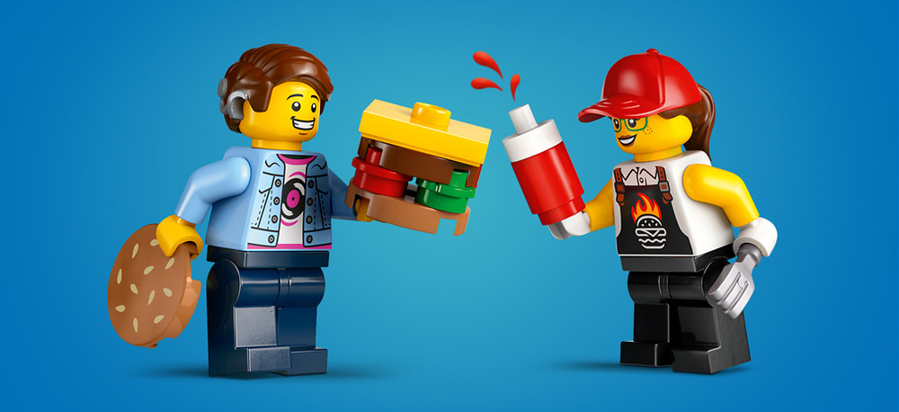 Stavebnica LEGO® City 60404 Hamburgerový truck Aplikácia LEGO Builder pomôže deťom pri stavaní, po ktorom môžu model okamžite využiť na hranie.