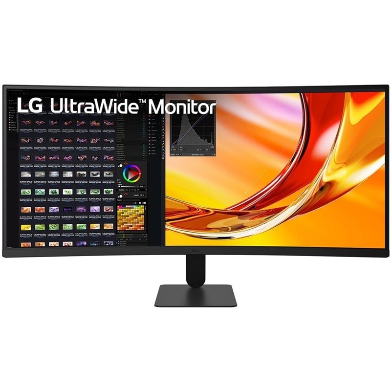 Monitor LG UltraWide v čiernej farbe.