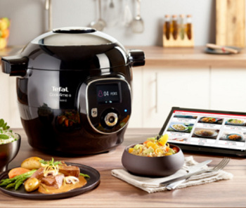 Multifunkčný tlakový hrniec Tefal Cook4me+ Connect CY855830 čierny 4 menu
