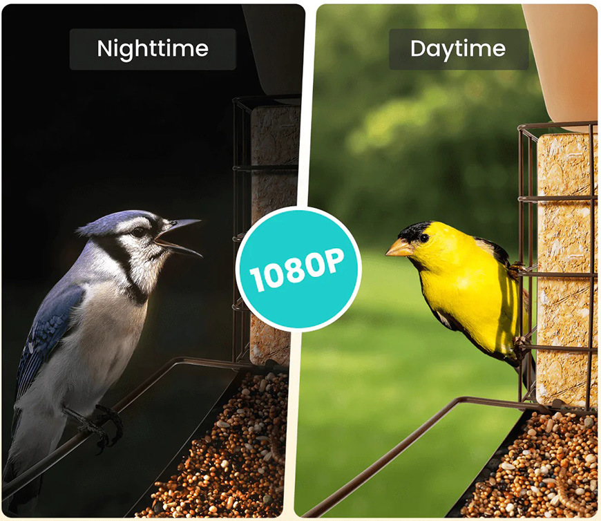 Vtáčie krmítko Birdfy Metal V, kovové s kamerou a solárnym panelom (AI predplatné) hnedý Vtáčie krmítko Birdfy Metal V, kovové s kamerou a solárnym panelom (AI predplatné) - hnedé