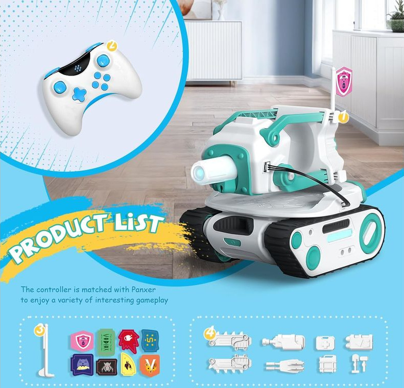 Robot Energize Lab Panxer PNX100B biely/modrý Robotický tank Energize Lab Panxer s príslušenstvom v balení