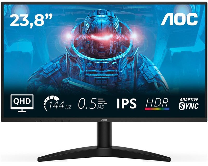 Monitor AOC Q24B36X v čiernej farbe.