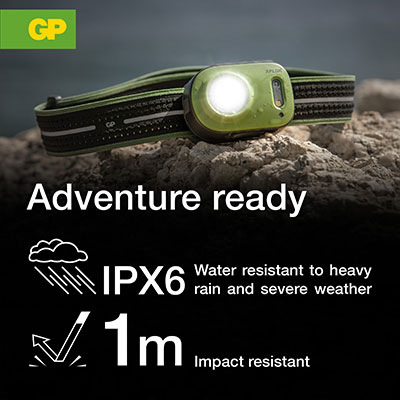 Čelovka GP Xplor PHR17, 500 lm čierna/zelená Čelovka GP Xplor PHR17, 500 lm čierna/zelená