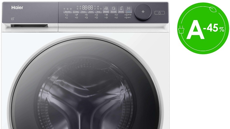 Práčka so sušičkou Haier HWD80-B14367U1-S biela práčka so sušičkou haier HWD80-B14367U1-S a zelená ikona A -45 %