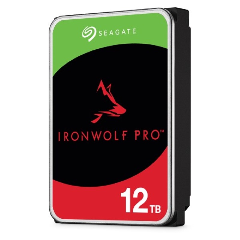 Pevný disk Seagate IronWolf Pro 12TB v šedej farbe.